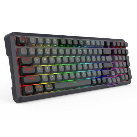 Геймърска жична и безжична механична клавиатура Redragon Bragi Pro Bluetooth K688GB-RGB-PRO - черно/сиво