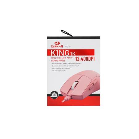 Геймърска мишка Redragon K1ng 1K M724P - розов