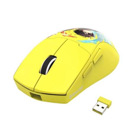 Безжична Bluetooth и кабелна геймърска мишка Redragon K1ng Max Anime M918AKB-PRO - жълта