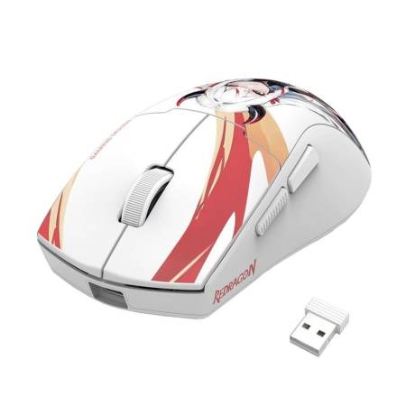 Безжична Bluetooth и кабелна геймърска мишка Redragon K1ng Max Anime M918AKG-PRO - бяла