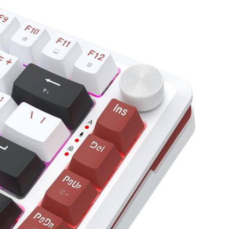 Геймърска механична клавиатура Redragon Stormhunter K721WRB-RGB с RGB осветление - бяла