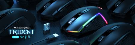 Безжична и Bluetooth геймърска мишка Redragon Trident M693 с RPG осветление