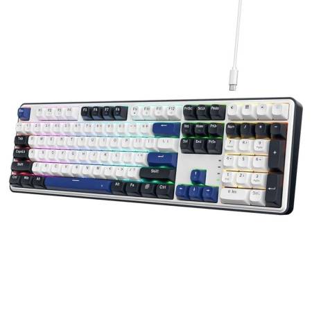 Механична геймърска клавиатура Redragon Wyvern K689WBB-RGB с RGB  подсветка - бяло/синьо
