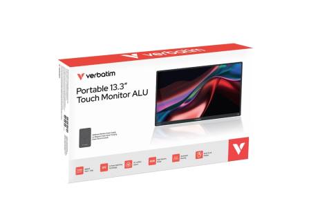 Verbatim Portable 13.3"  WUXGA Touch Monitor ALU with Wireless Power Supply incl. Power Bank 5000mAh