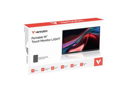 Verbatim Portable 14" FHD Touch Monitor LIGHT with Wireless Power Supply incl. Power Bank 5000mAh