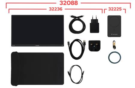 Verbatim Portable 14" FHD Touch Monitor LIGHT with Wireless Power Supply incl. Power Bank 5000mAh