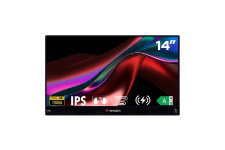 Verbatim Portable 14" FHD Touch Monitor LIGHT with Wireless Power Supply incl. Power Bank 5000mAh