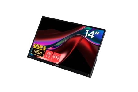 Verbatim Portable 14" FHD Touch Monitor LIGHT with Wireless Power Supply incl. Power Bank 5000mAh