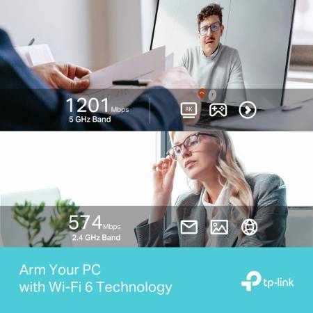 Безжичен USB адаптер с висок коефициент на усилване TP-Link Archer TX35U Plus AX1800