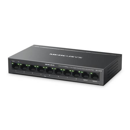 10-портов Gigabit Desktop комутатор с 8-Port PoE+ Mercusys MS110CMP