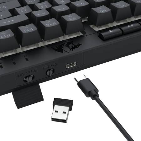 Геймърска клавиатура Redragon Crescent Pro K524RGB-PRO с кабел и безжична Bluetooth