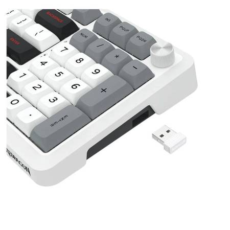 Геймърска Bluetooth безжична и жична механична клавиатура Redragon Bragi Pro K688WGL-RGB-PRO - бяло/сиво