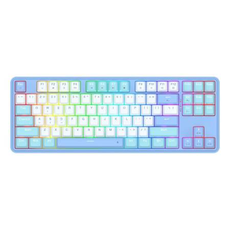 Геймърска механична клавиатура Redragon Star Blade K707WBB-RGB - синьо/бяло