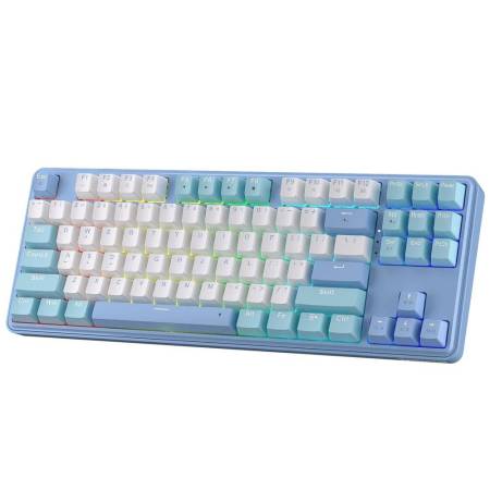 Геймърска механична клавиатура Redragon Star Blade K707WBB-RGB - синьо/бяло