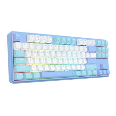 Геймърска механична клавиатура Redragon Star Blade K707WBB-RGB - синьо/бяло