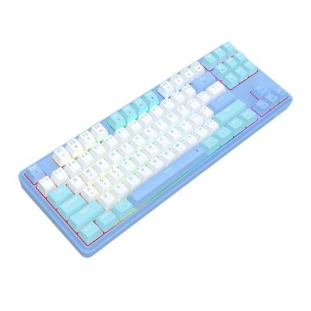 Геймърска механична клавиатура Redragon Star Blade K707WBB-RGB - синьо/бяло