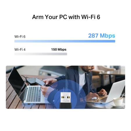 Безжичен Nano USB адаптер Mercusys MA14N AX300