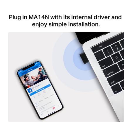 Безжичен Nano USB адаптер Mercusys MA14N AX300