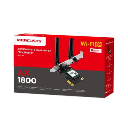 Безжичен Wi-Fi 6 Bluetooth 5.4 PCIe Адаптер Mercusys MA70XE AX1800