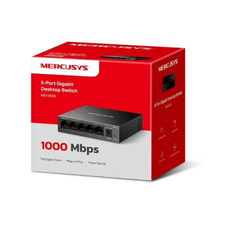 5-портов настолен гигабитен комутатор Mercusys MS105GS