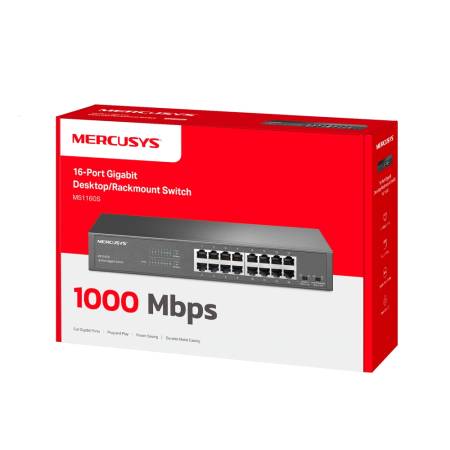 16-портов Gigabit Desktop/Rackmount комутатор Mercusys MS116GS