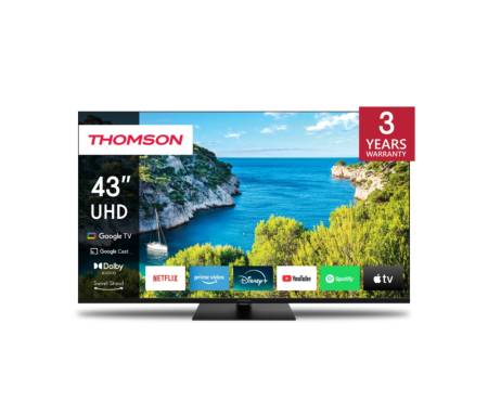 Thomson Smart UHD TV 43"; Google TV; 3840 x 2160 (4K UHD)