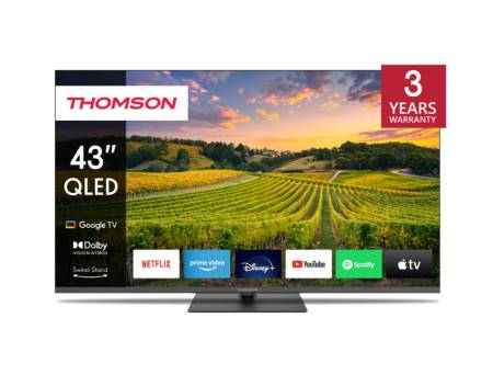 Thomson Smart QLED TV 43"; Google TV; 3840 x 2160 (4K UHD)