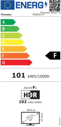 Thomson Smart QLED Plus TV 65"; Google TV; 3840 x 2160 (4K UHD)