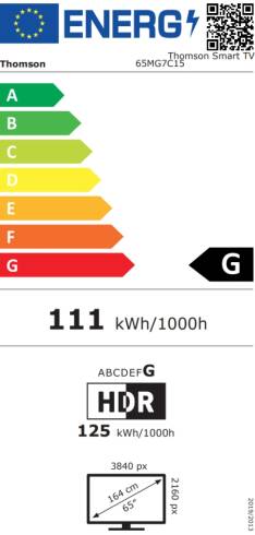 Thomson Smart MiniLED TV 65"; Google TV; 3840 x 2160 (4K UHD)