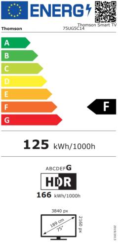 Thomson Smart UHD TV 75"; Google TV; 3840 x 2160 (4K UHD)