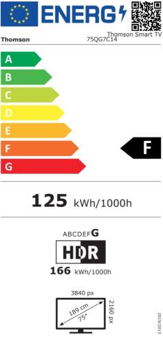 Thomson Smart QLED Pro TV 75"; Google TV; 3840 x 2160 (4K UHD)