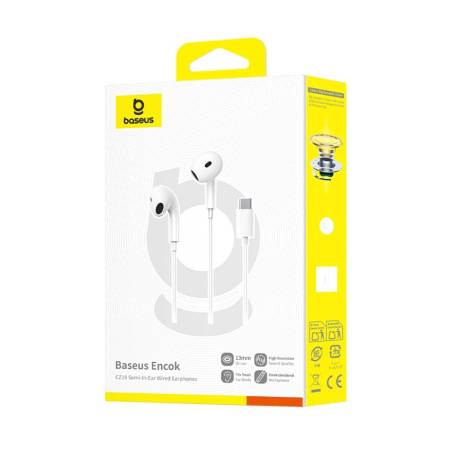 Слушалки Baseus Encok CZ19 USB-C с кабел A00182201213-00 - бели