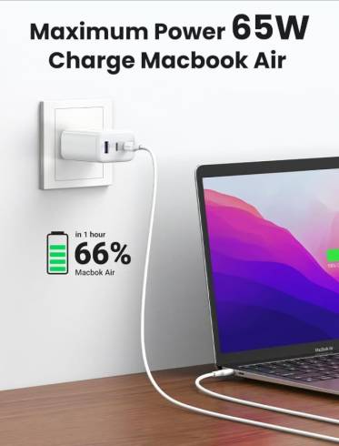 Зарядно устройство Ugreen CD224 220V 2xUSB-C