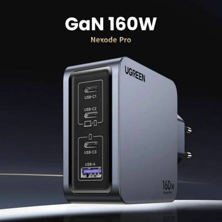 Зарядно устройство Ugreen X763 25877 - 220V 3xUSB-C