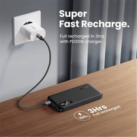 Двупосочна бързозареждаща се външна батерия Ugreen 25742 10000mAh - Черна