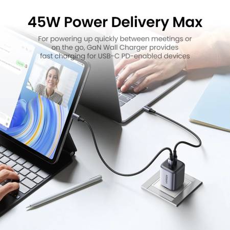 Зарядно устройство Ugreen Nexode CD294 90573 220V 2xUSB-C