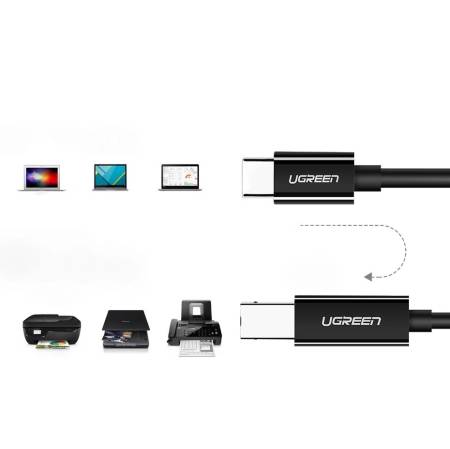 Кабел за принтер UGREEN US241 USB-C към USB-B 2.0
