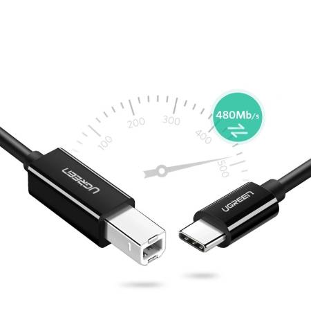 Кабел за принтер UGREEN US241 USB-C към USB-B 2.0