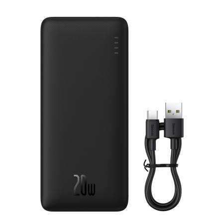 Външна батерия Baseus Airpow 20W 20000mAh с кабел Baseus Simple Series USB-A - USB-C 50 см P10022804113-00 - Черна