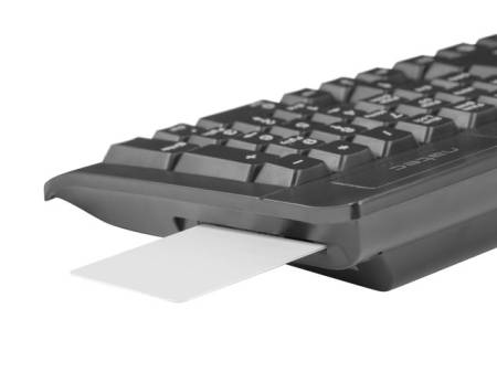 Natec Keyboard Moray US Layout With Id Card Reader Black