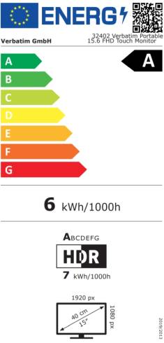 Verbatim Portable 15.6" Touch Monitor LIGHT