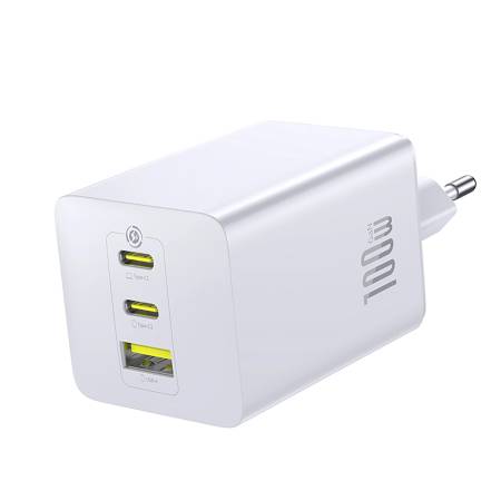 Зарядно устройство Baseus EnerFill FE11 2× USB-C / USB-A 100W  – бяло