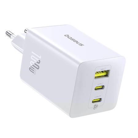 Зарядно устройство Baseus EnerFill FE11 2× USB-C / USB-A 100W  – бяло