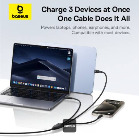 Кабел Baseus Flash Series Type-C към 3x USB-C