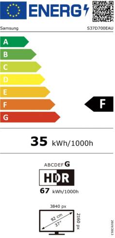 Samsung 37D700 37" VA 3840x2160 5ms 60Hz DP HDMI Black