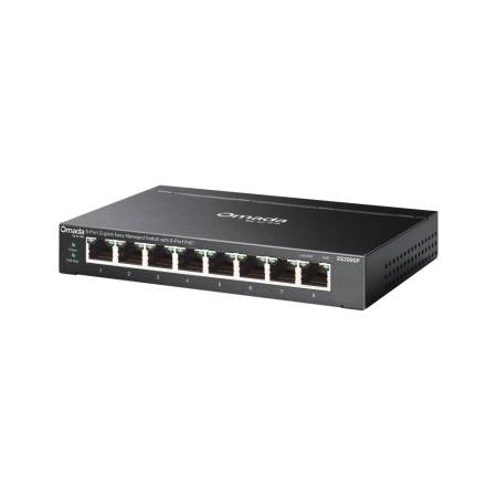 8-портов гигабитов лесно управляем комутатор TP-Link Omada ES208GP с 8 PoE+ порта