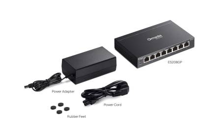 8-портов гигабитов лесно управляем комутатор TP-Link Omada ES208GP с 8 PoE+ порта