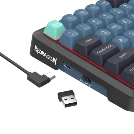 Bluetooth и безжична механична геймърска клавиатура Redragon Behemoth Pro K724SP-RGB-PRO