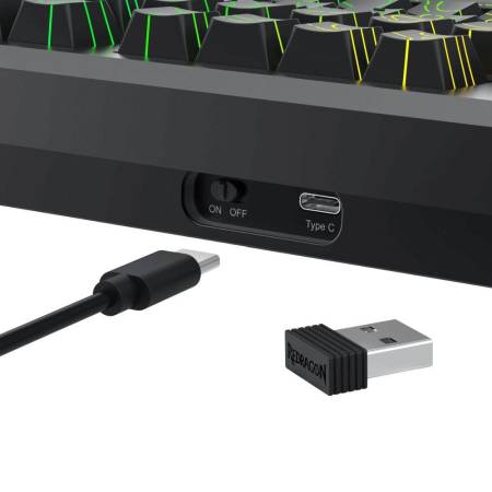 Bluetooth и безжична механична геймърска клавиатура Redragon Uranus 87 Pro K737B-RGB-PRO