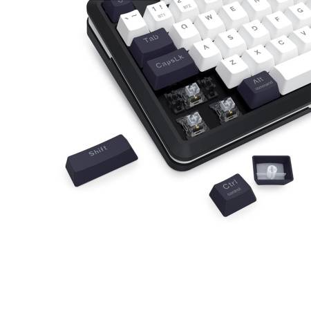 Bluetooth и безжична механична геймърска клавиатура Redragon Wildslash LCD Pro K746WB-RGB-PRO RGB осветление - черна с бяло